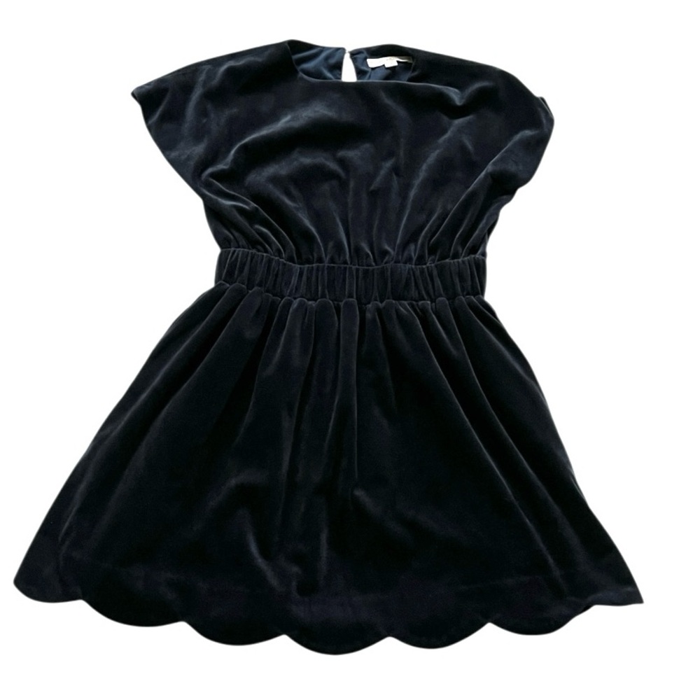 Brown Bowen & Company McKenna Dress in Nantucket Navy Velvet Mini Scallop l 10